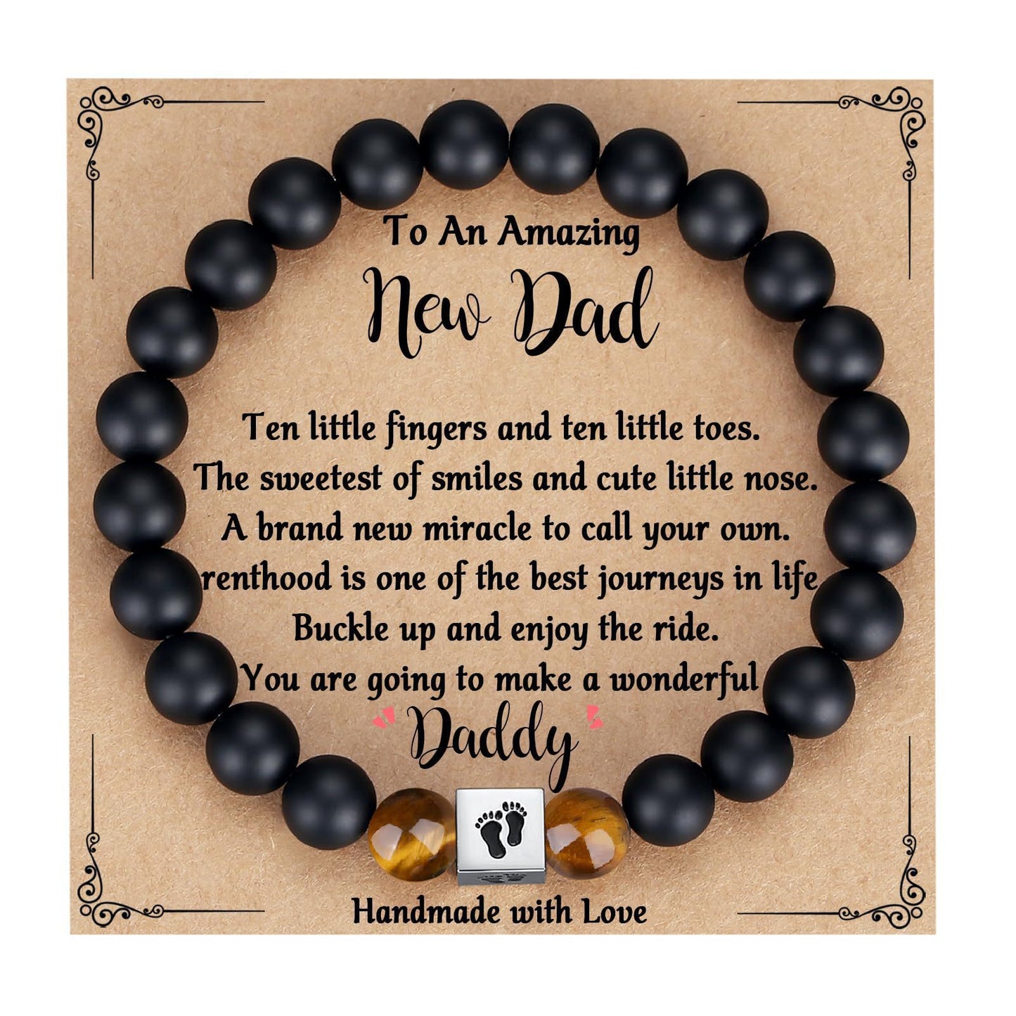 Minimalist Matte Square Tiger's Eye Elastic Bracelet for Men