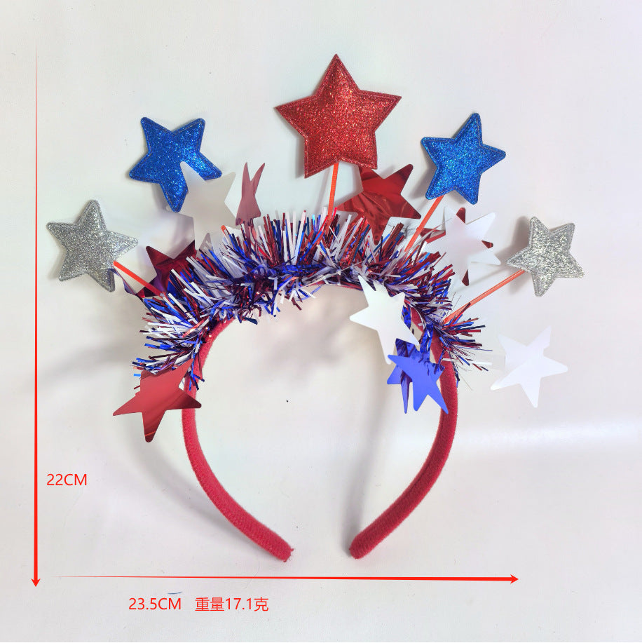 Fascia per capelli in tessuto a forma di stella per decorazioni per feste o festival unisex
