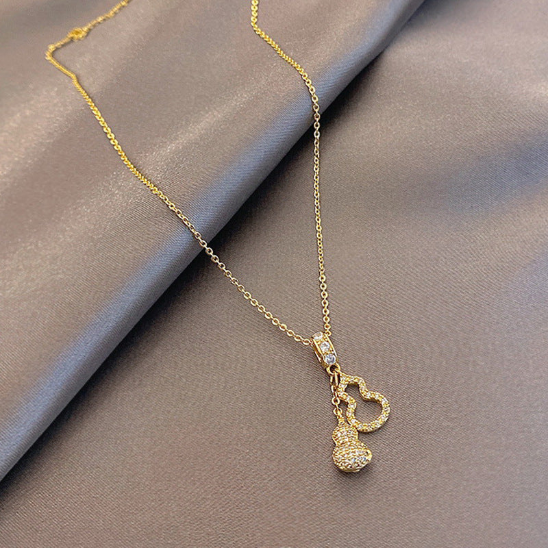Collana Originale da Donna con Catena a Serpente in Acciaio al Titanio Geometrico e Intarsi in Strass