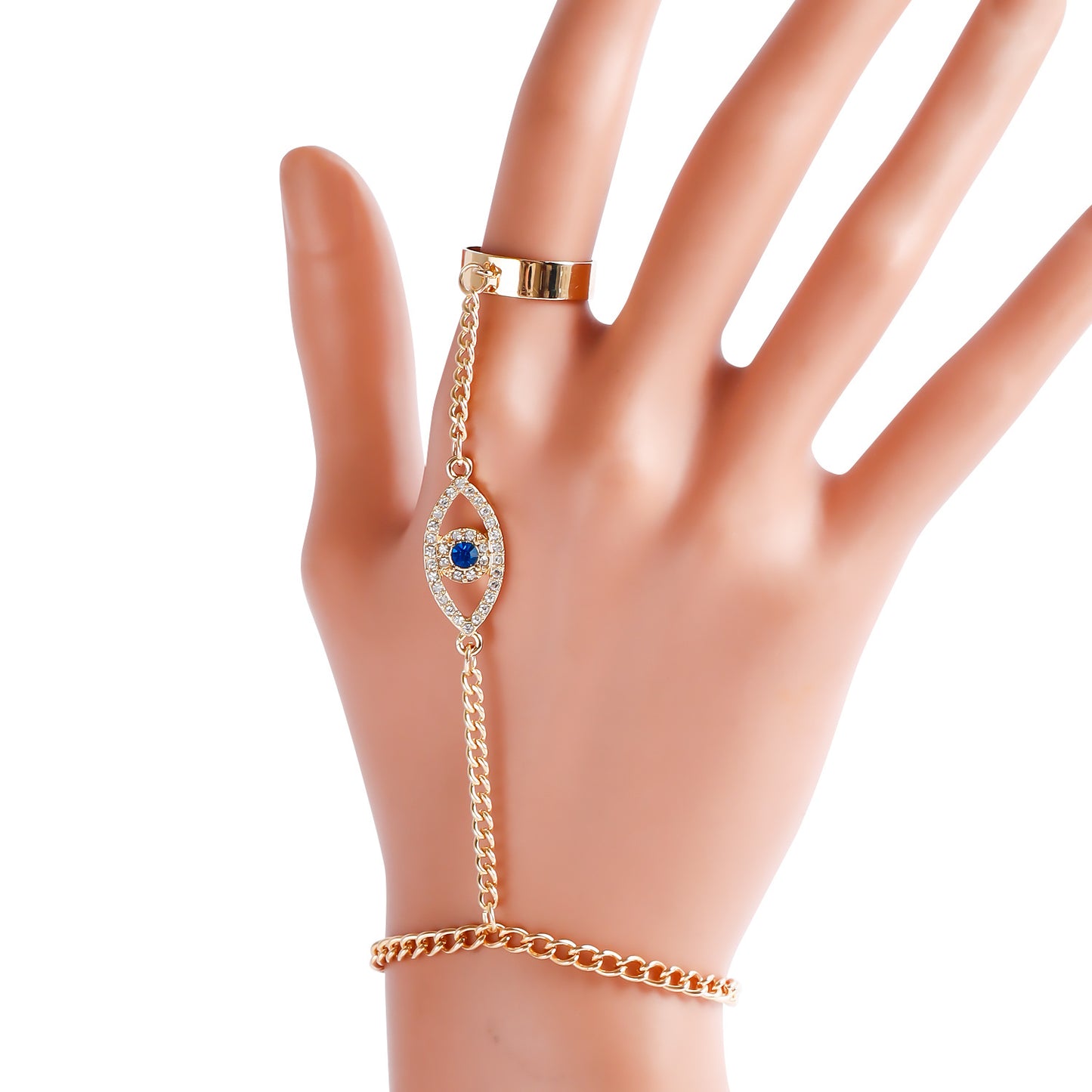 Vintage Geometric Arrow Open Ring Bracelet Set with Rhinestone Inlay and Plated Metal for Women