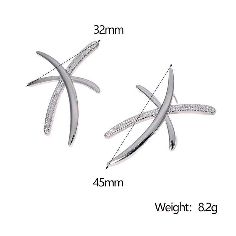 Minimalist Geometric Stainless Steel Stud Earrings with 18K Gold Plating for Women