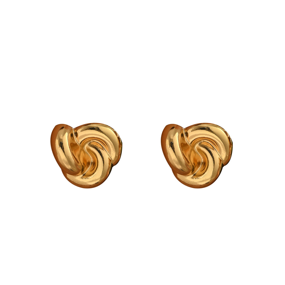 Minimalist Geometric Zinc Alloy Earrings with Twisted Thread Design for Women Electroplated Luxury Style