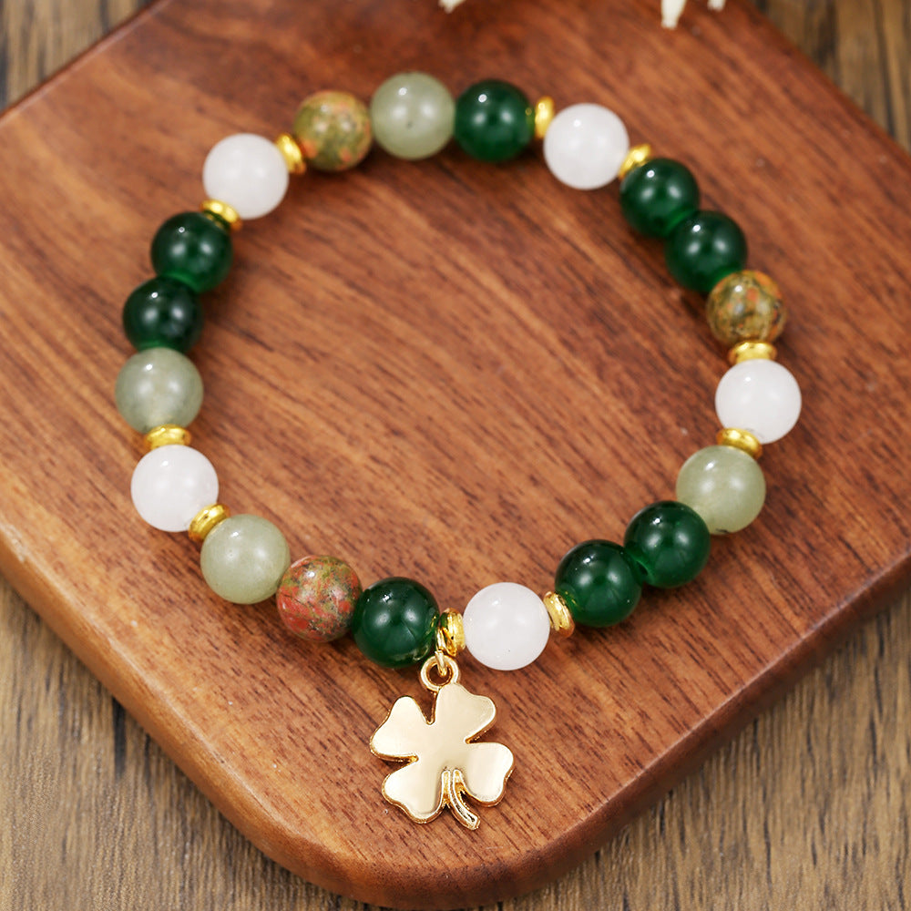 Natural Agate Crystal Beaded Bracelet 8mm Round Stone Hand Jewelry for Women and Men