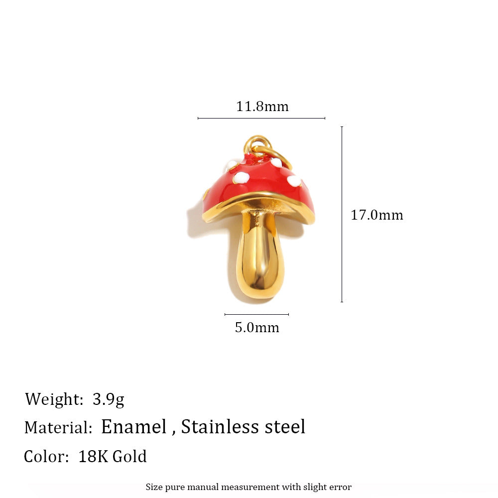 18K Gold Plated Stainless Steel Geometric Donut Charm Bar