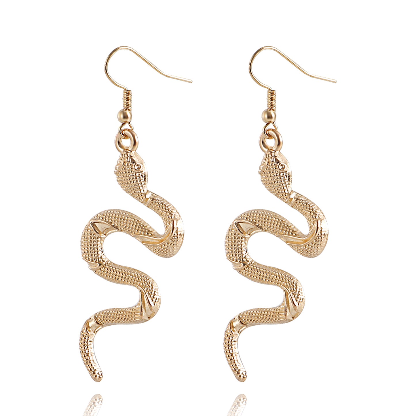 Vintage Snake-Shaped Alloy Ear Cuffs with Electroplated Finish for Women