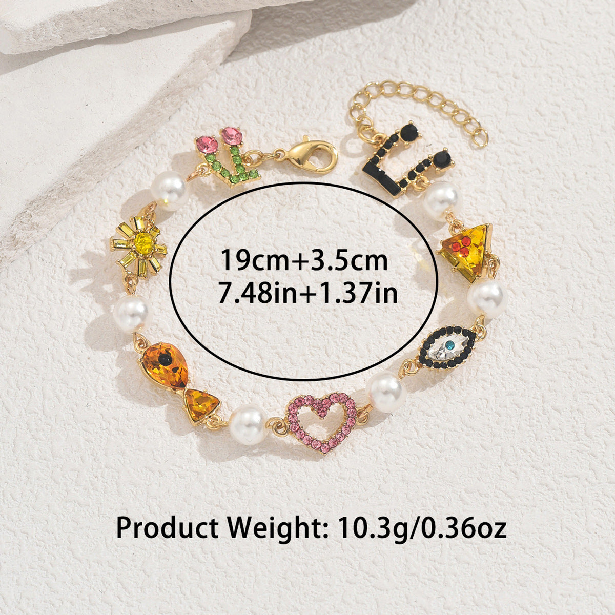 Bracciale geometrico a forma di cuore in lega di zinco con intarsio di strass da donna, gioielli minimalisti alla moda