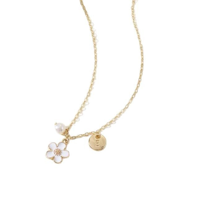 Elegant Letter Pendant Stainless Steel Cable Chain Necklace Unisex Alloy Charm