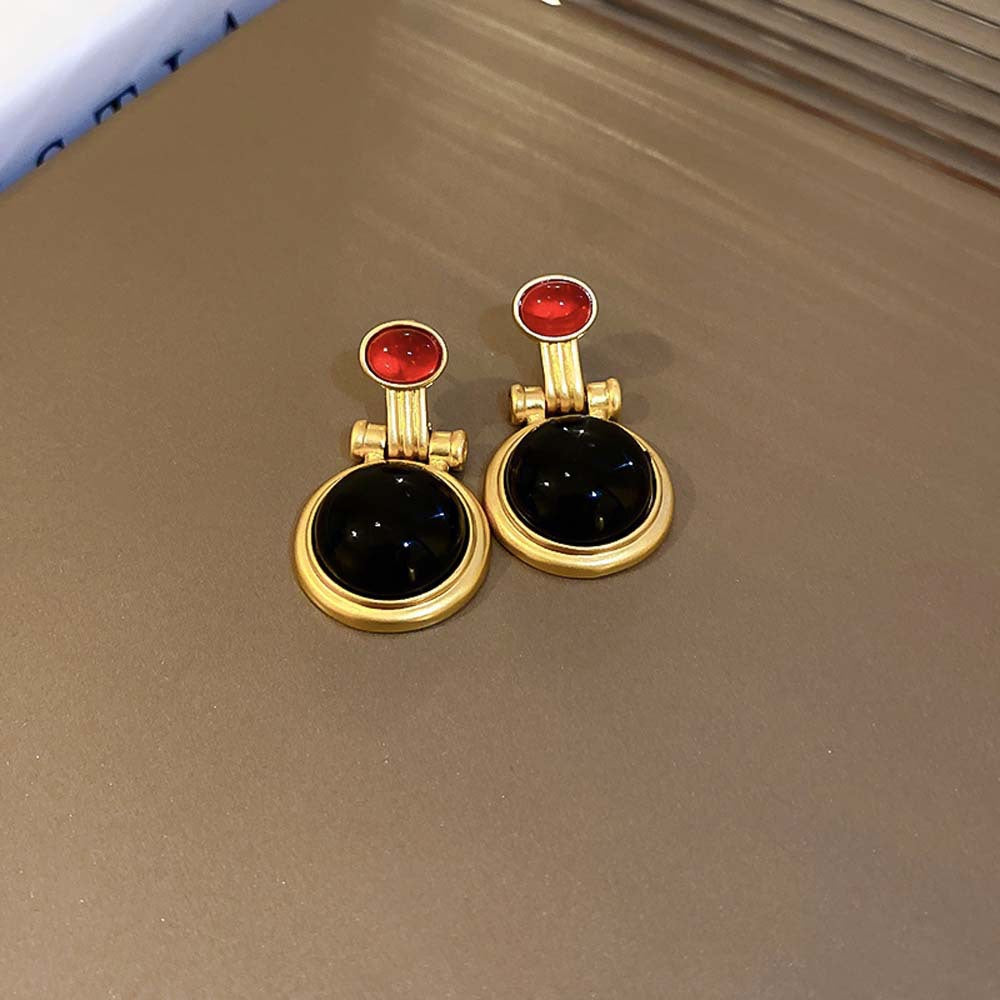 Vintage-Style Dripping Water Drop and Geometric Earrings in Alloy with Rhinestone Inlay for Women