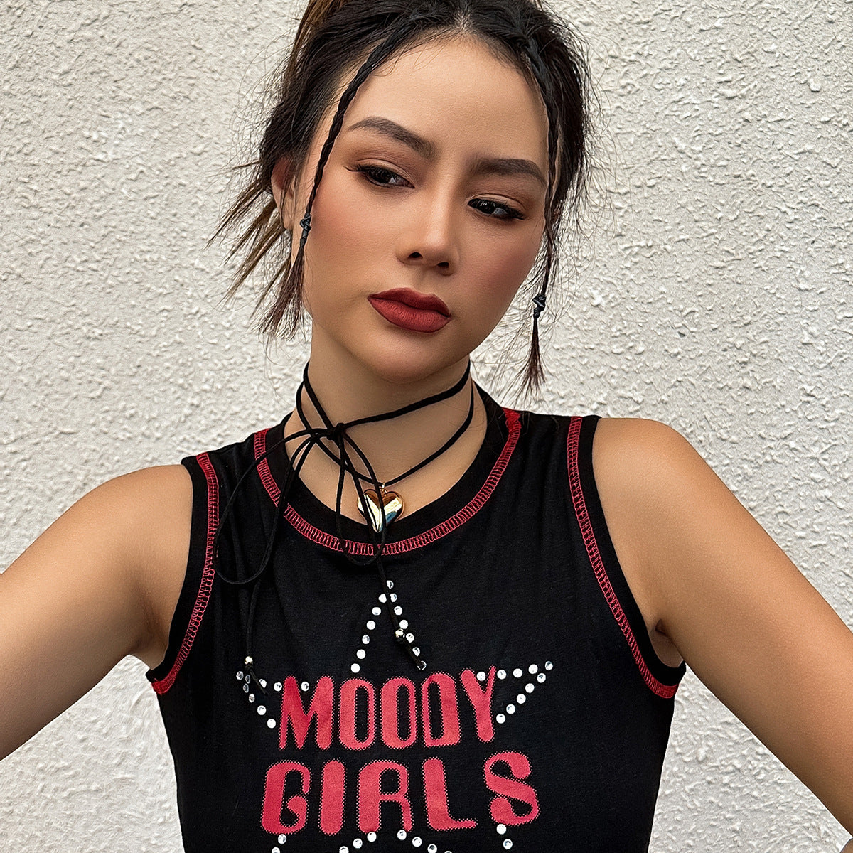 Punk Vintage Heart Resin Alloy Plated Choker Necklace for Women