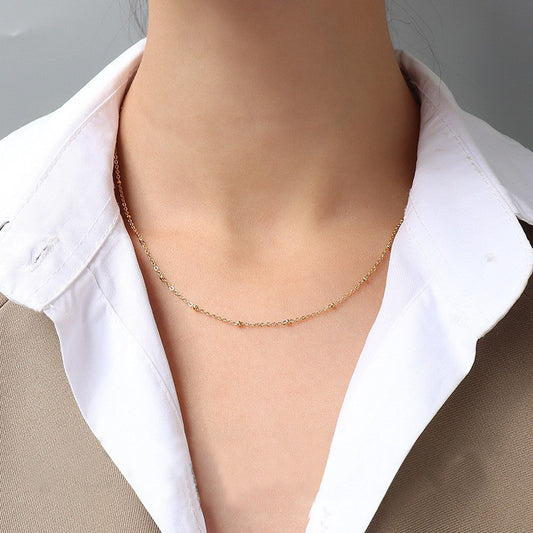Pulsera de Dedo Multicapa de Acero Inoxidable Tono Frío Minimalista para Mujer con Acabado Chapado