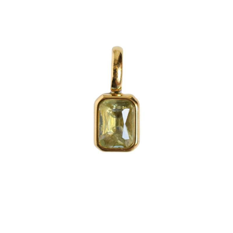 Minimalist Square Geometric Stainless Steel PVD Gold Plated Charm Bar Necklace for Unisex
