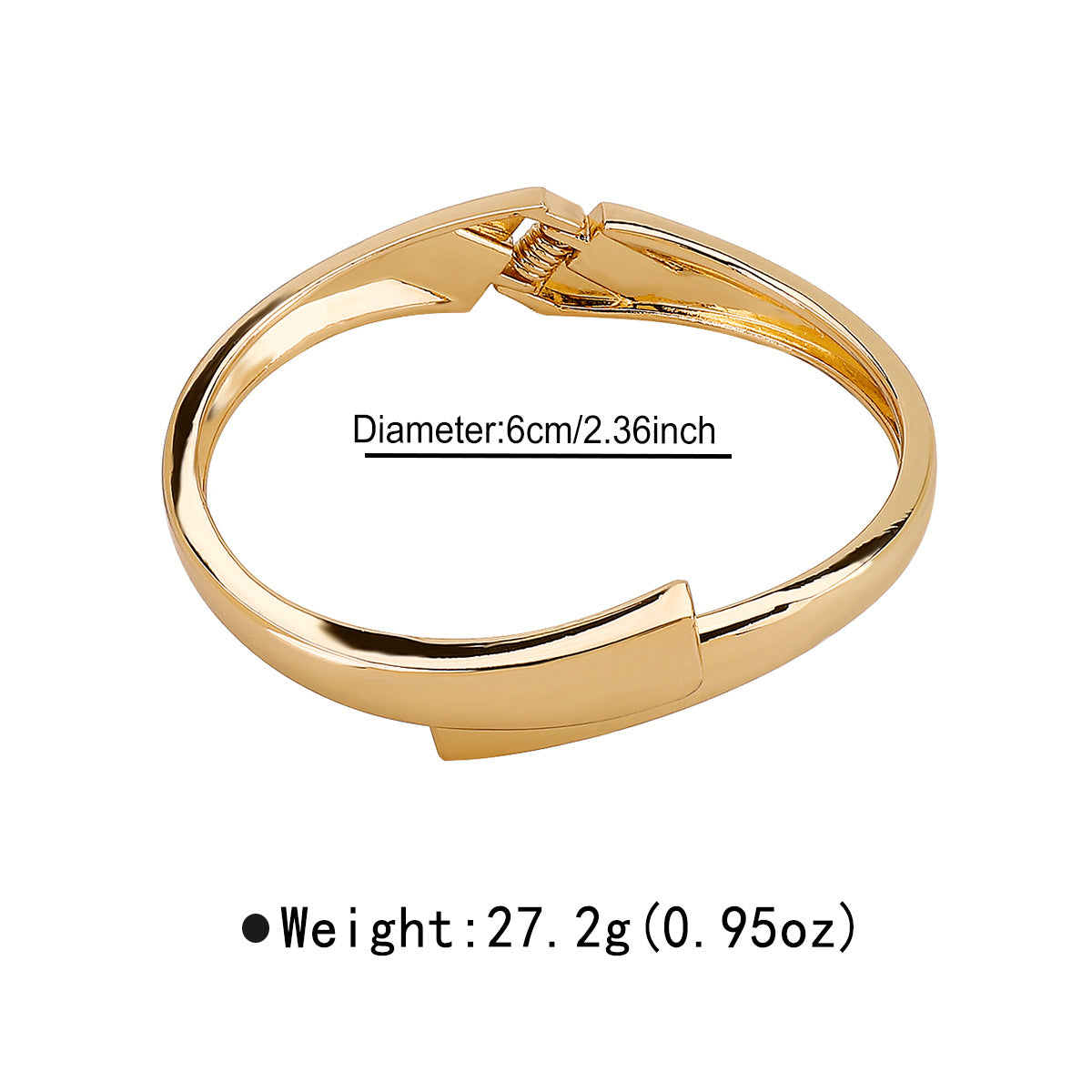 Bracciale Geometrico Minimalista in Lega da Donna con Design a Molla e Finitura Placcata