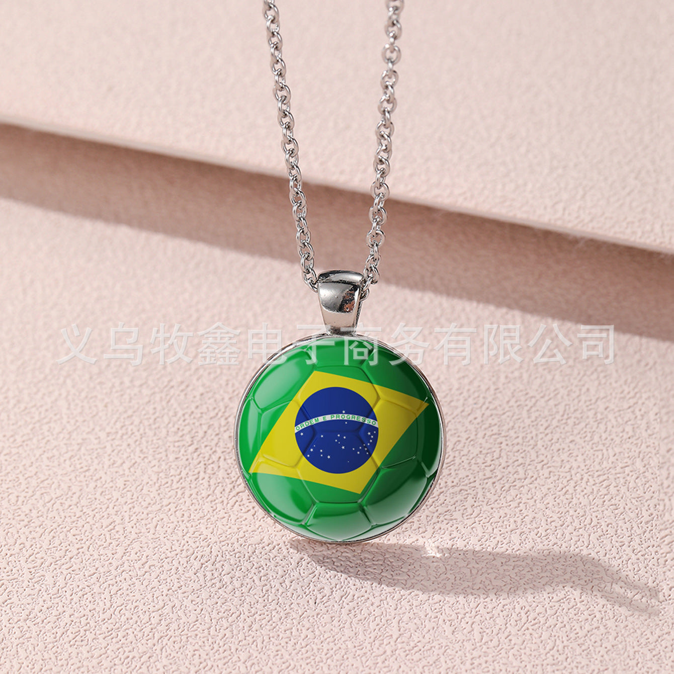 Geometric Cartoon Alloy Pendant Necklace Unisex World Cup Commemorative Jewelry
