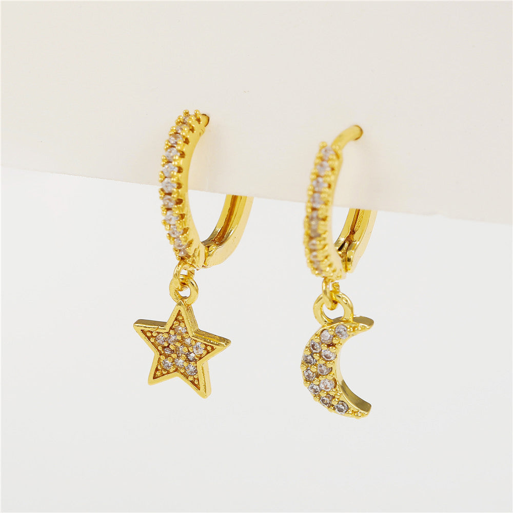 Minimalist Geometric C-Shape Twisted Gold Plated Brass Hoop Earrings