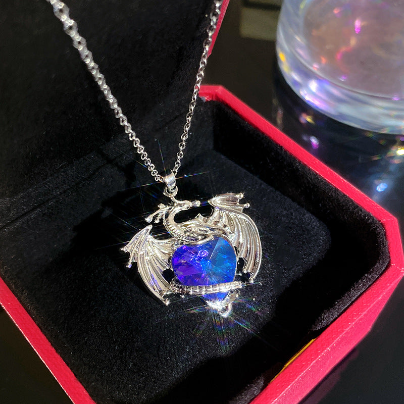 Sporty Sweet Micro-Set Cubic Zirconia Fruit Square Pendant Titanium Steel Cable Chain Necklace