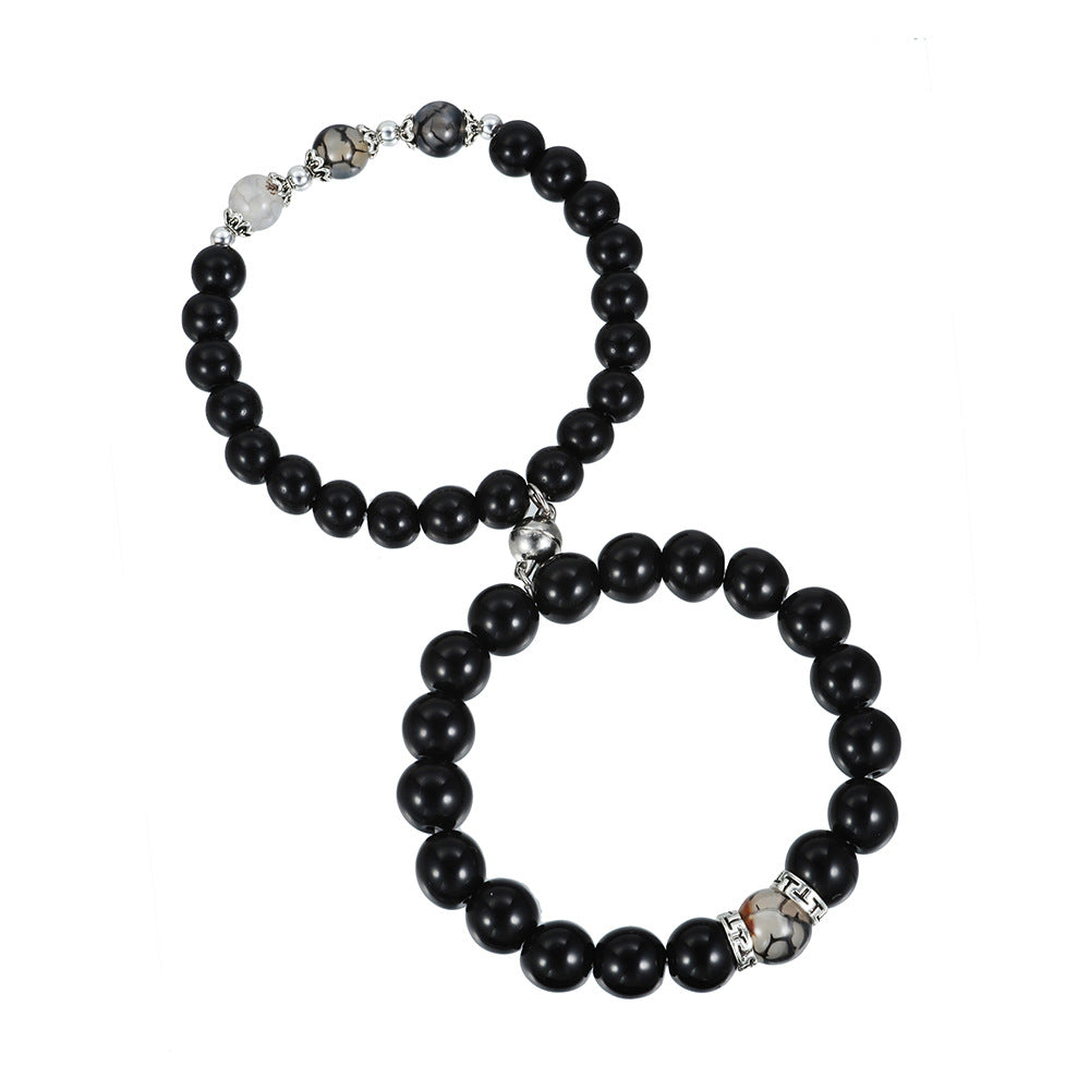 Geometric Round Stone Plated Bracelet Unisex