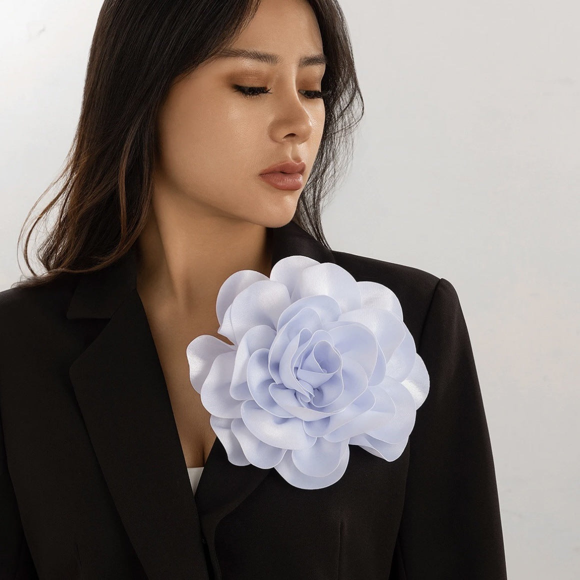 Sweet Floral Fabric Brooch Handmade Rose Pin for Women