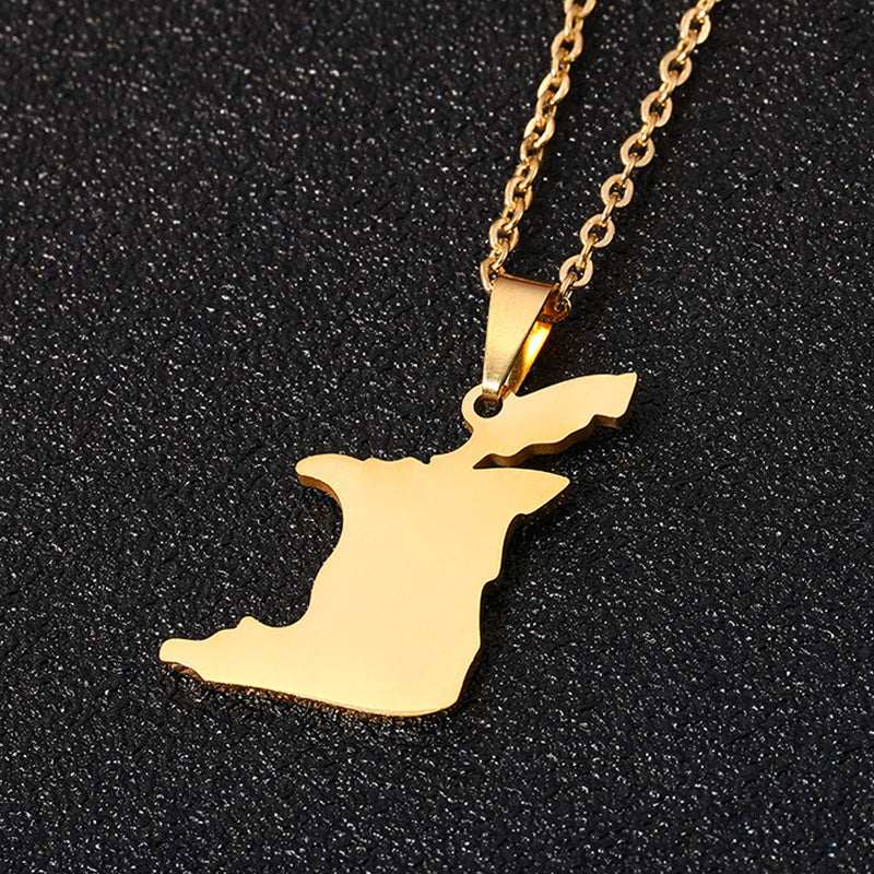 Collar con Colgante Geométrico de Moda de Acero de Titanio con Acabado Esmaltado para Unisex, Estilo Cadena O