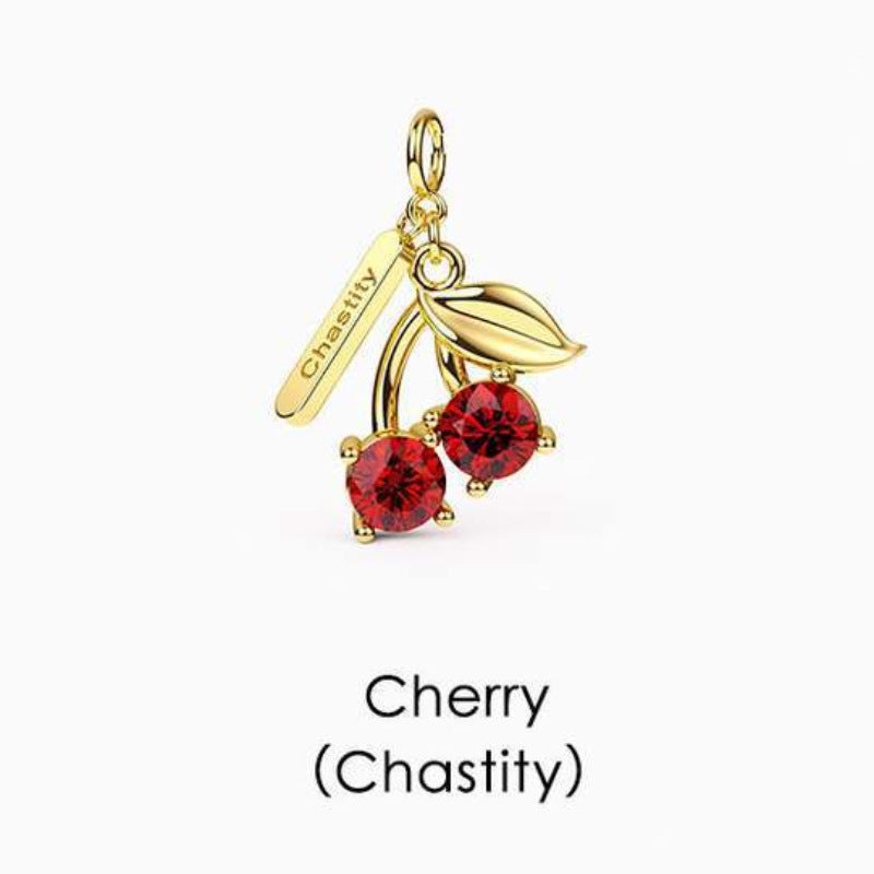 Fashion Geometric Tropical Fruit Pendant Brass Titanium Steel Cubic Zirconia Plated Charm Bar for Unisex