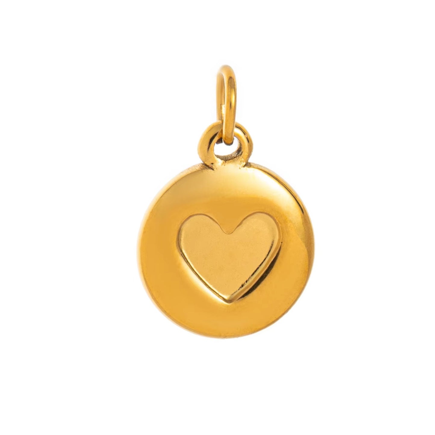 18K Gold Plated Stainless Steel Heart Charm Bar PVD Coated Pendant