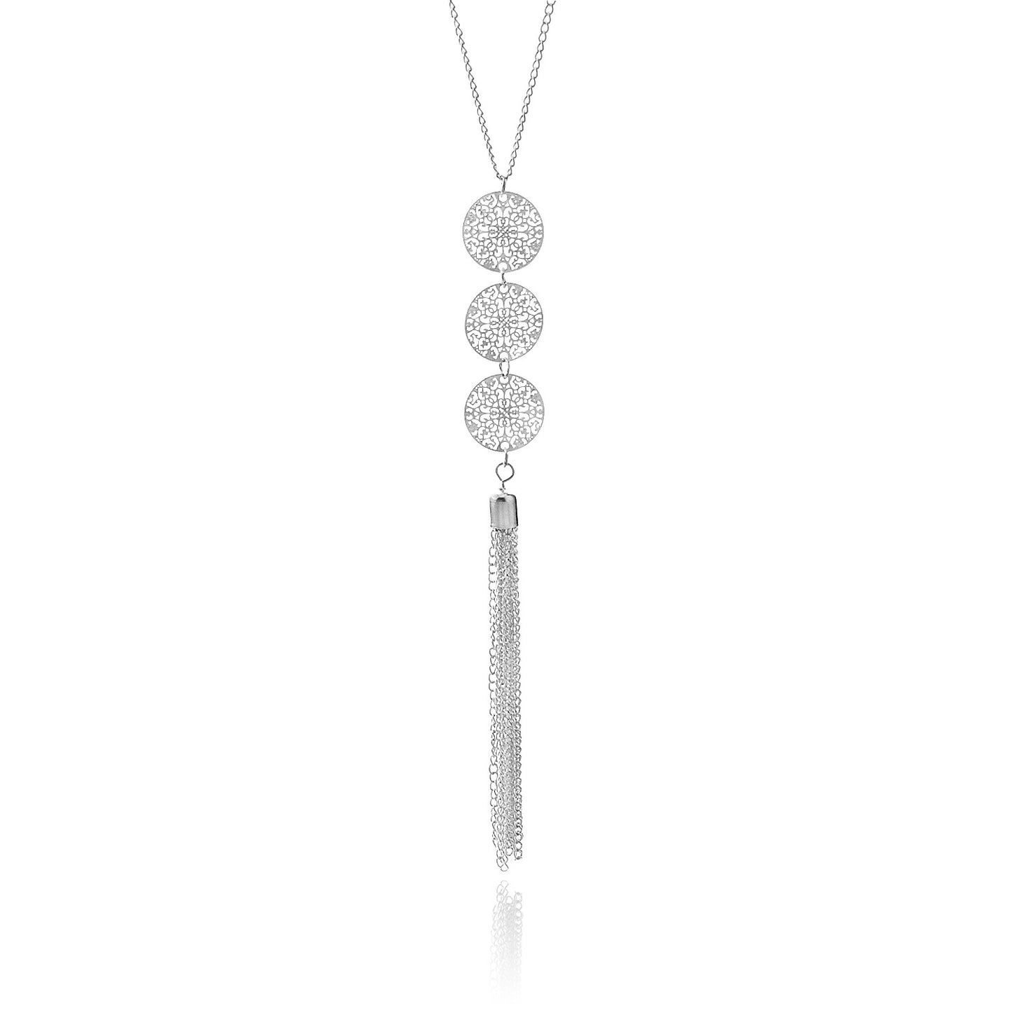 Vintage Geometric Circle Pendant Necklace Alloy Plated