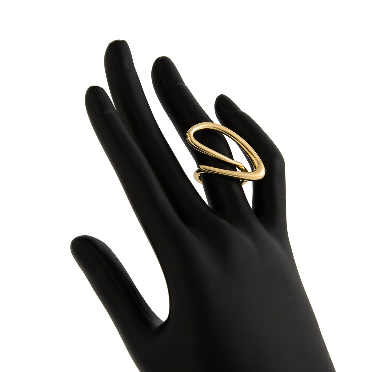 Anillo Abierto Geométrico Minimalista con Nudo para Mujer en Aleación con Acabado Chapado