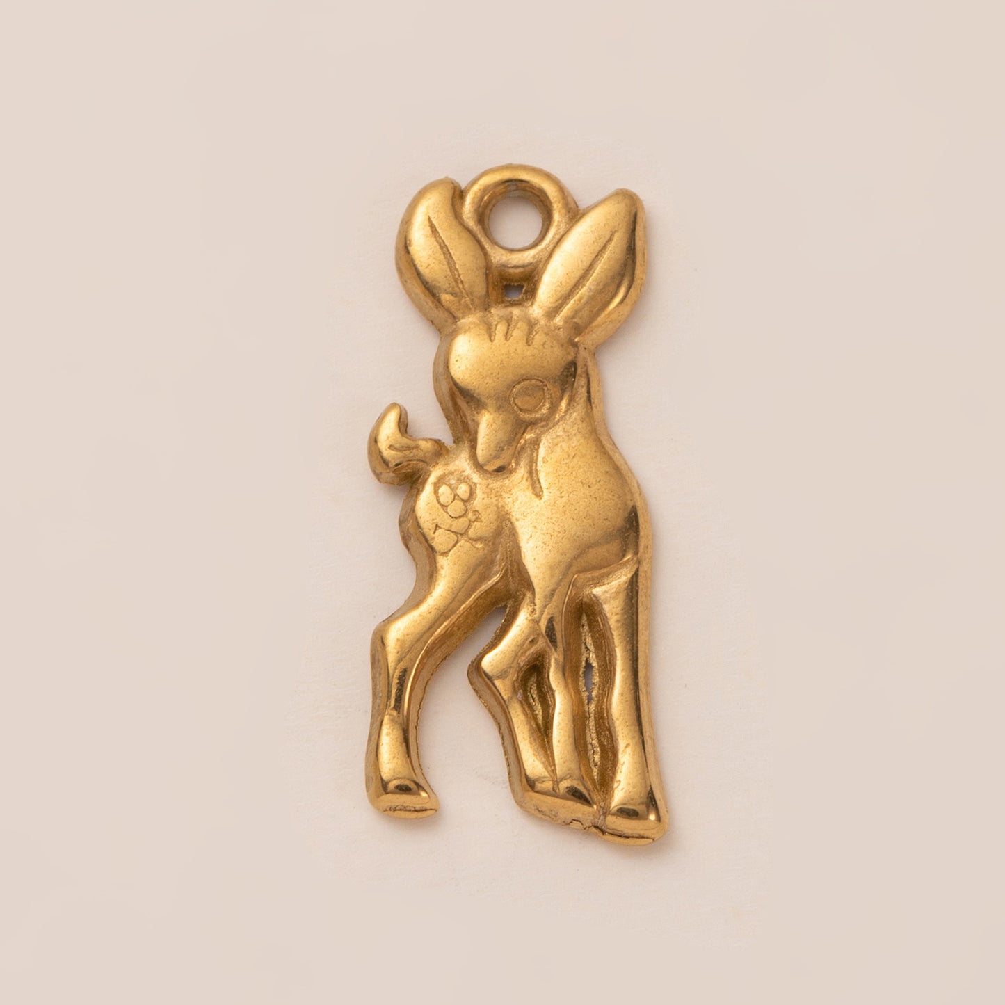 Vintage 18K Gold Plated Animal Stainless Steel PVD Ball Chain Charm Bar