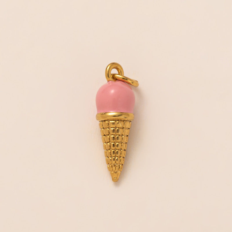 Vintage 18K Gold Plated Stainless Steel Pendant Charm Bar for Women