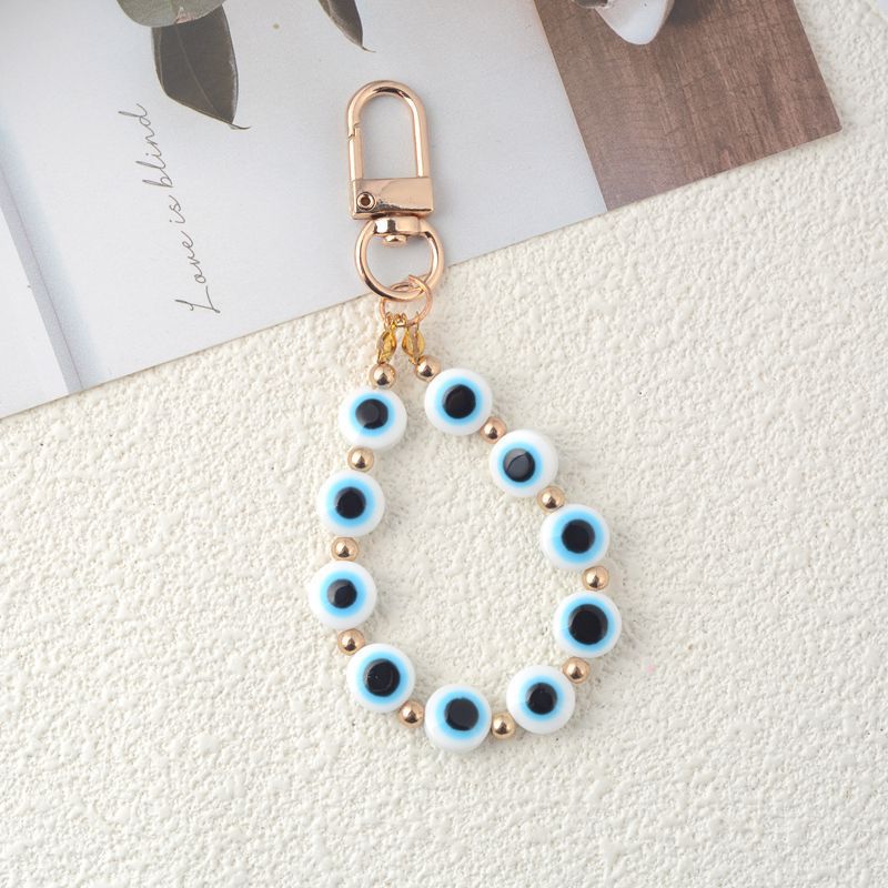 Vintage Ethnic Resin Evil Eye Keychain Pendant Charm