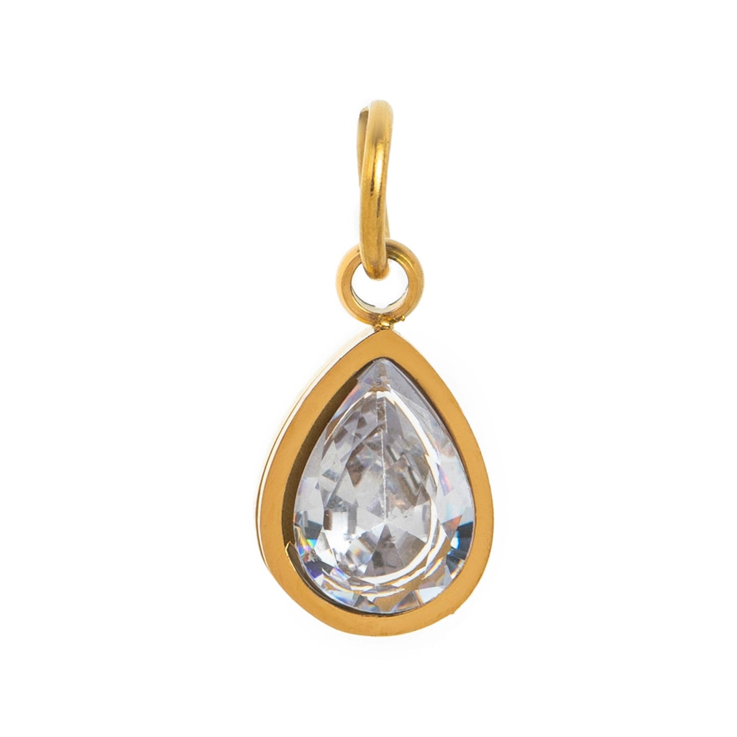 Vintage Geometric Stainless Steel 18K Gold PVD Plated DIY Charm Bar Necklace with 12 Birthstones