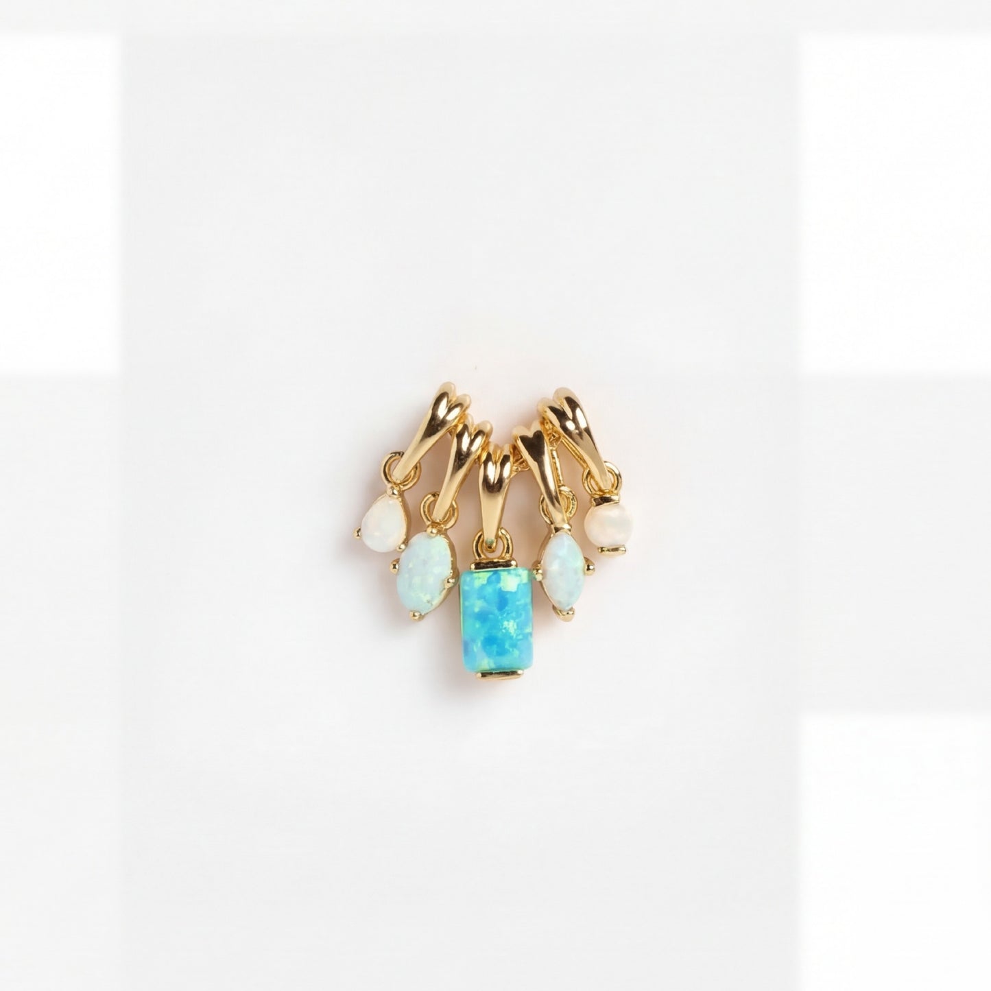 Vintage Geometric Stainless Steel PVD Plated 18K Gold Birthstone Charm Bar for Women