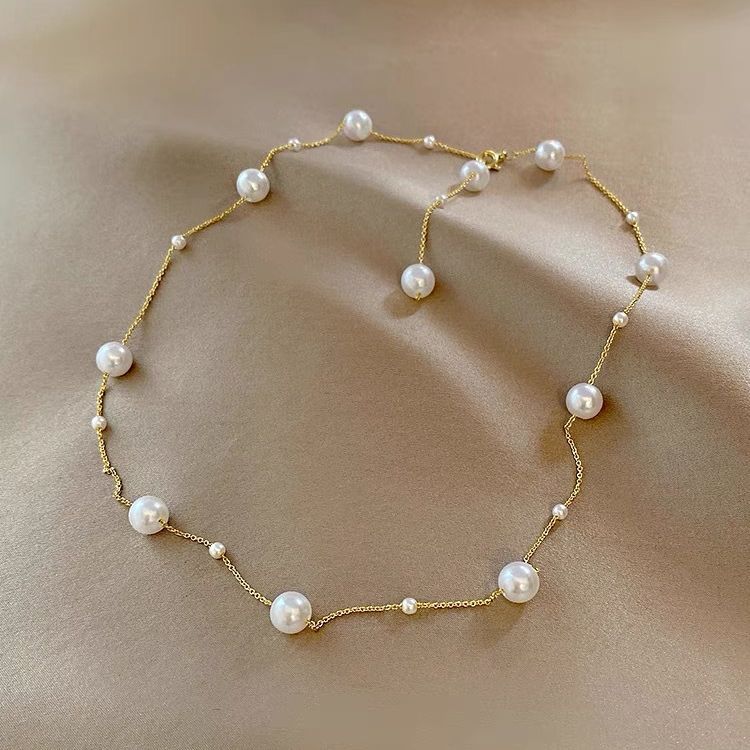 Collar minimalista de acero de titanio con colgante de aleación galvanizada para mujer, cadena para clavícula
