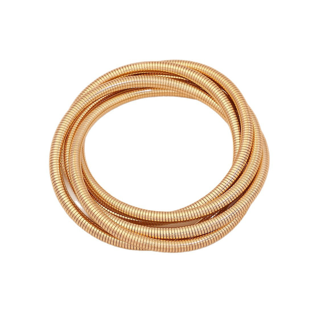 Bracciale da donna in metallo galvanizzato a forma di onda minimalista con design a molla sfumata