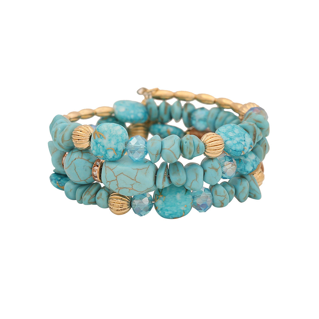 Bracciale bohémien con perline acriliche dal design originale e fattura artigianale