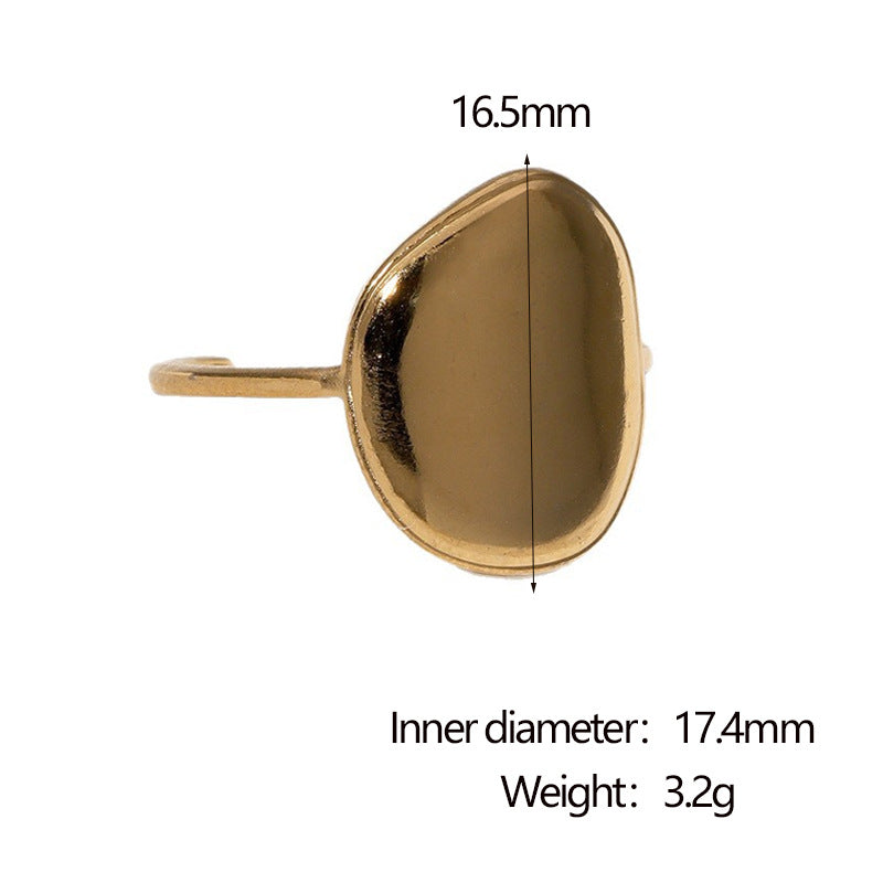 Minimalist Geometric Stainless Steel Open Ring for Women with Plated Finish