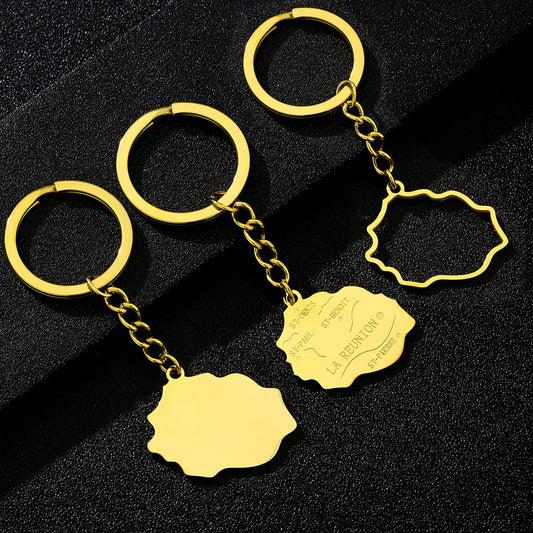 Accesorio decorativo de llavero con dije de acero de titanio con forma de corazón estilo étnico para hombres y mujeres