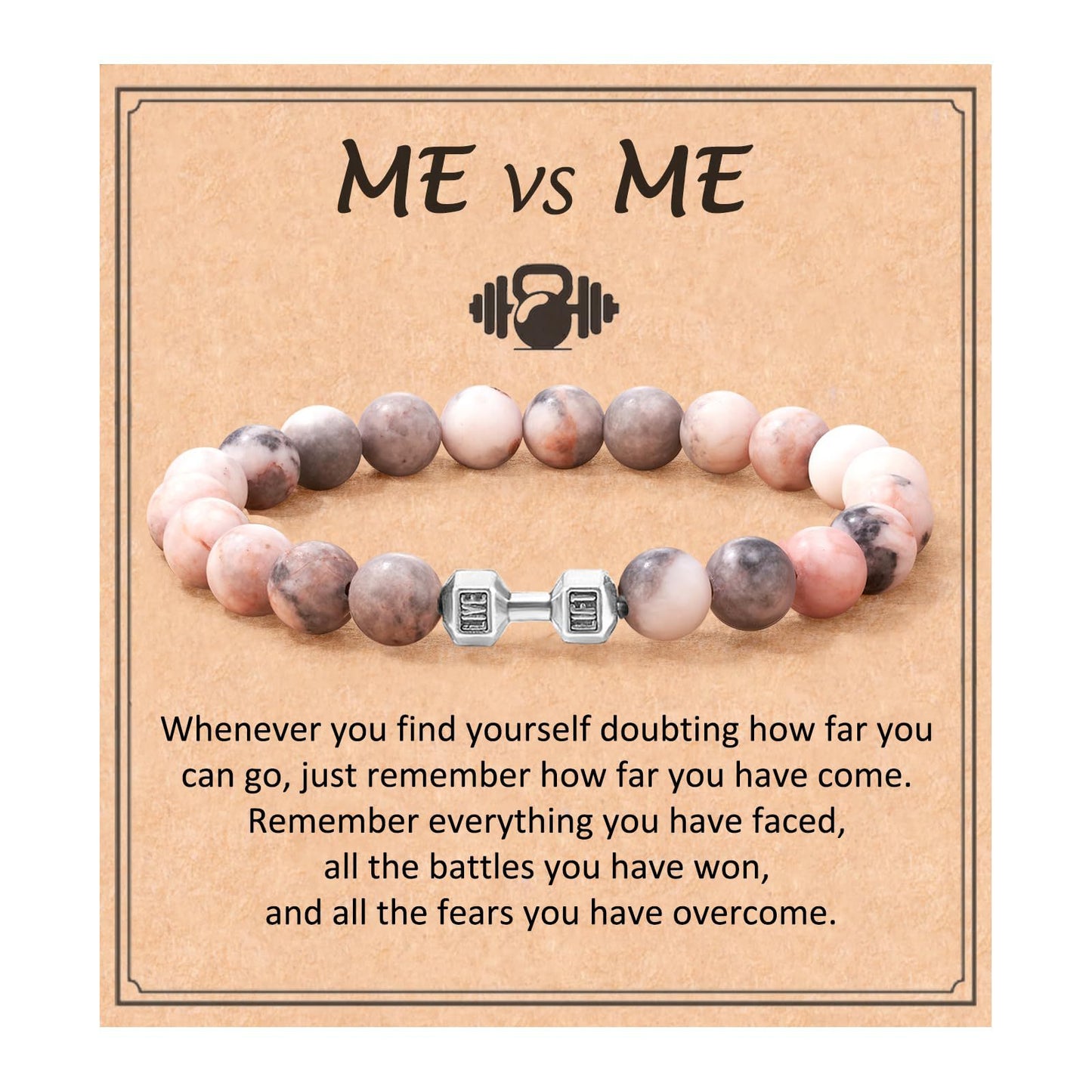 Fashion Matte Plated Alloy Beaded Bracelet Unisex Elastic Yoga Energy Bangle