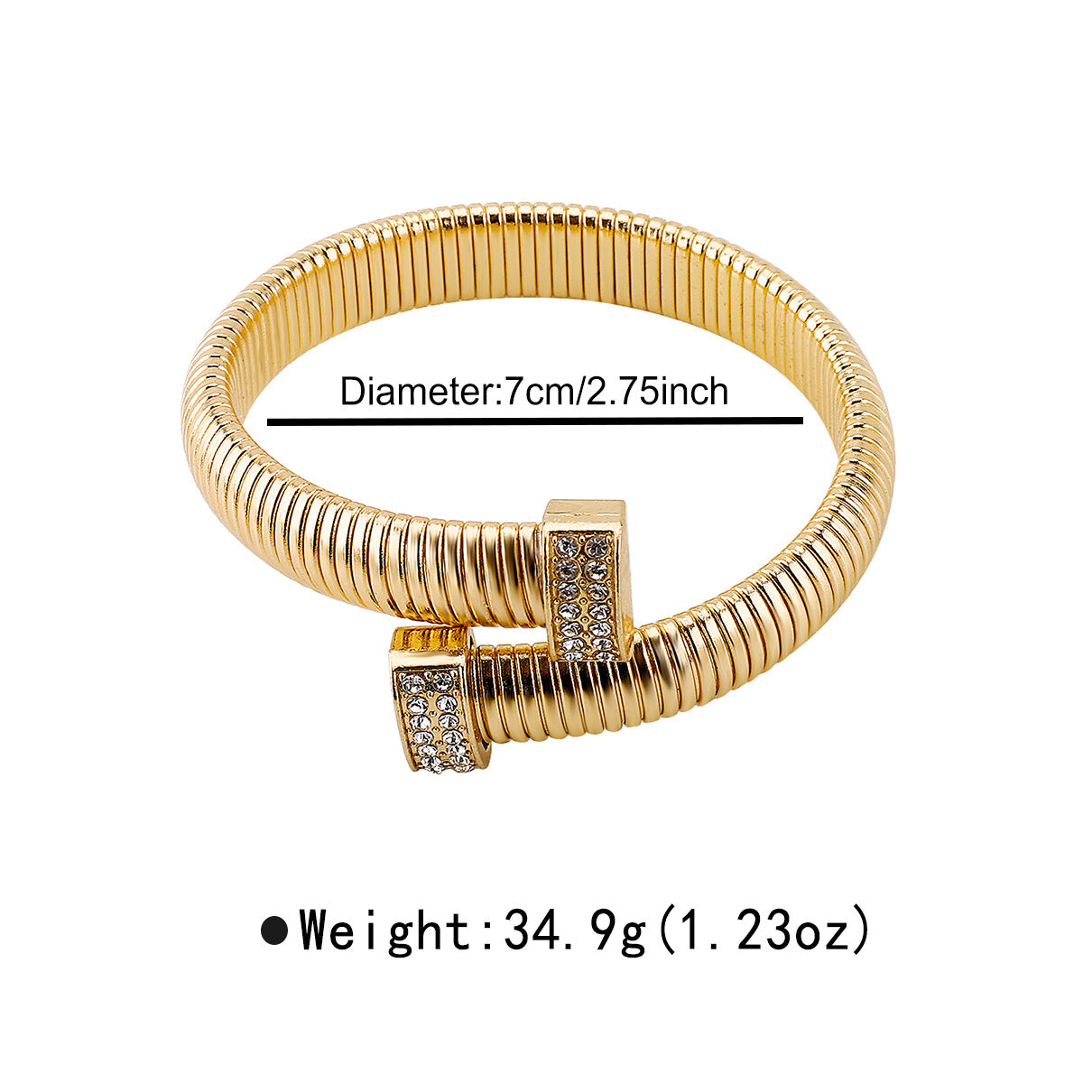 Juego de collar con dije geométrico minimalista y brazalete para mujer con hierro chapado y detalles de diamantes de imitación