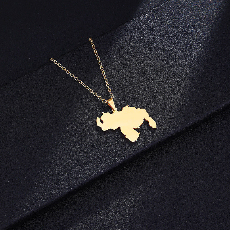 Collar colgante geométrico de acero inoxidable con acabado chapado para uso unisex, a la moda para uso diario