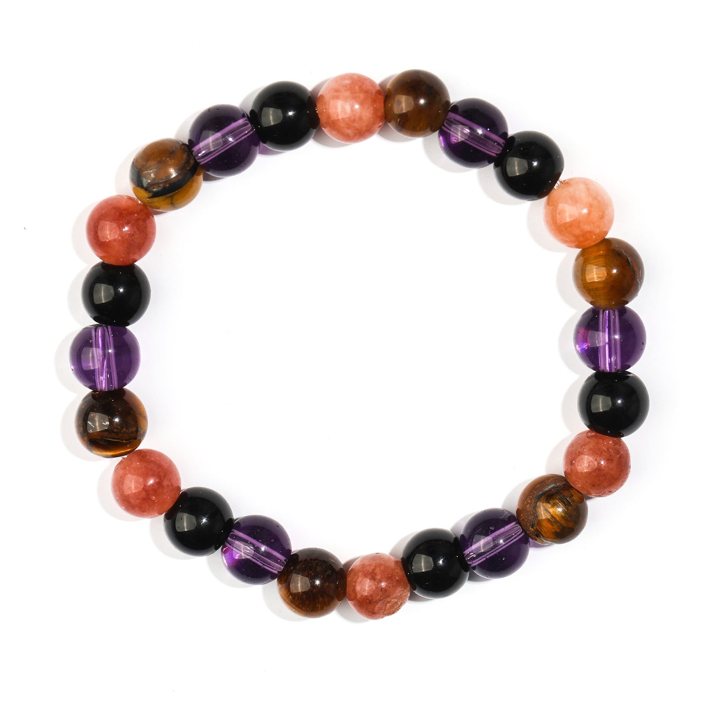 Minimalist Geometric Agate Beaded Bracelet Handmade Natural Stone Elastic Cord Jewelry Unisex