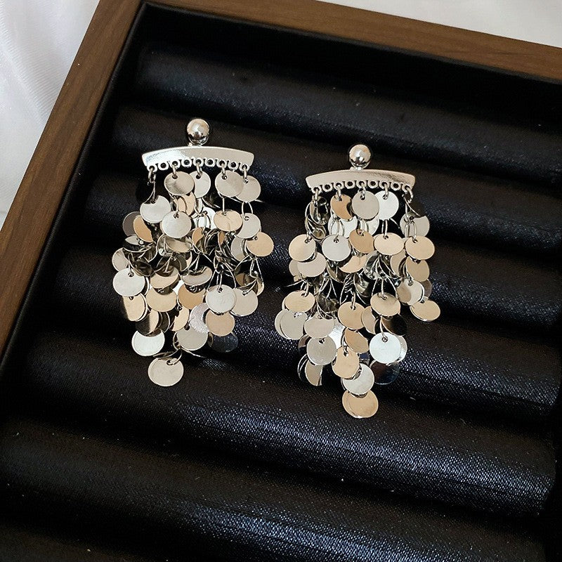 Orecchini a Nappa Geometrici Minimalisti in Metallo Placcato con Perni in Argento Sterling