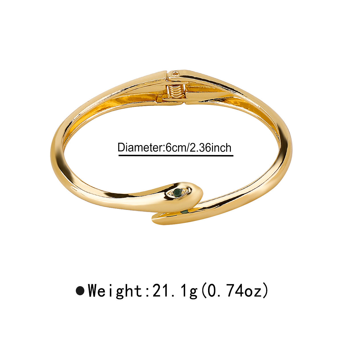 Pulsera minimalista de forma irregular de serpiente con apertura para mujer con acabado de aleación electrochapada