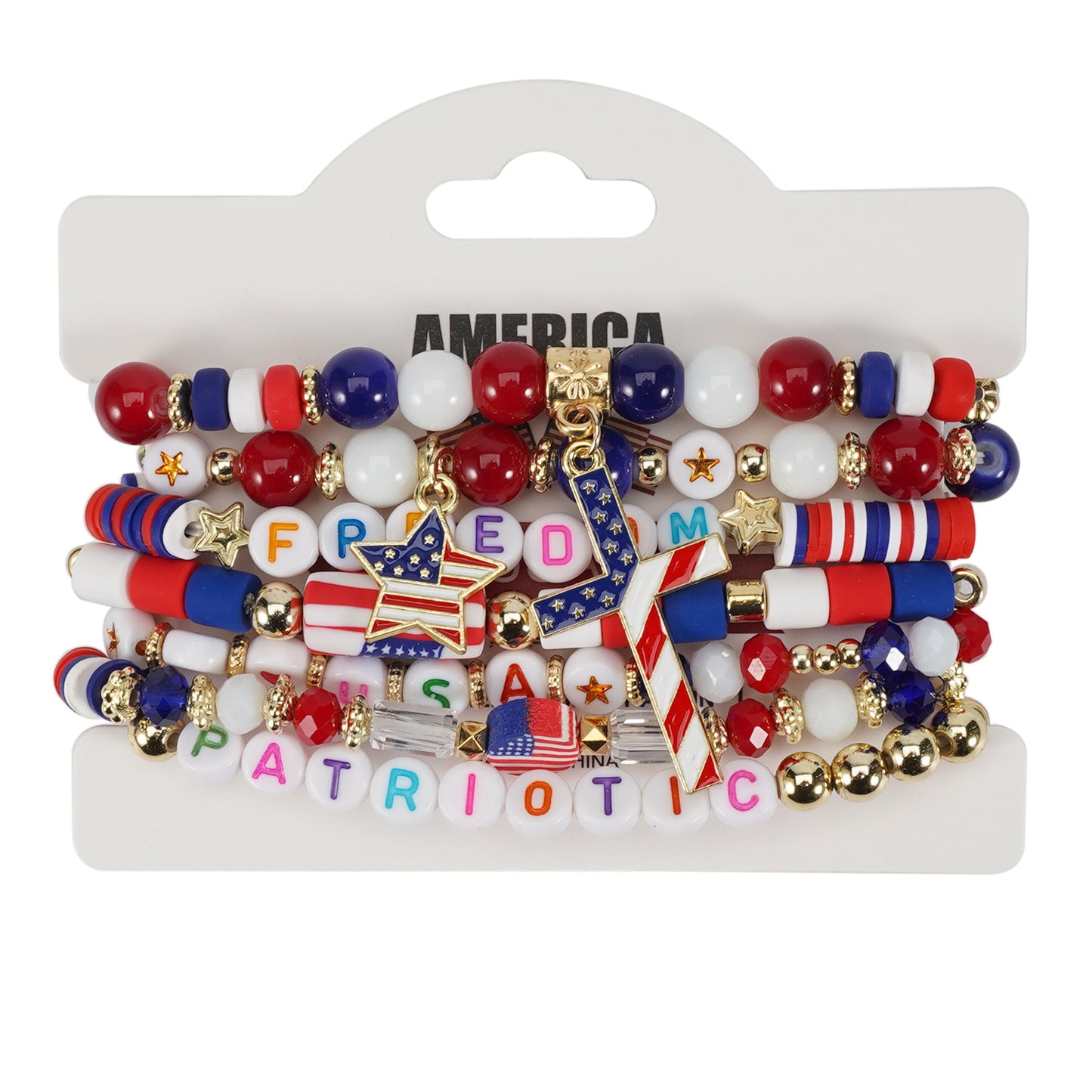 Geometric Resin Bracelet Unisex Patriotic Gift