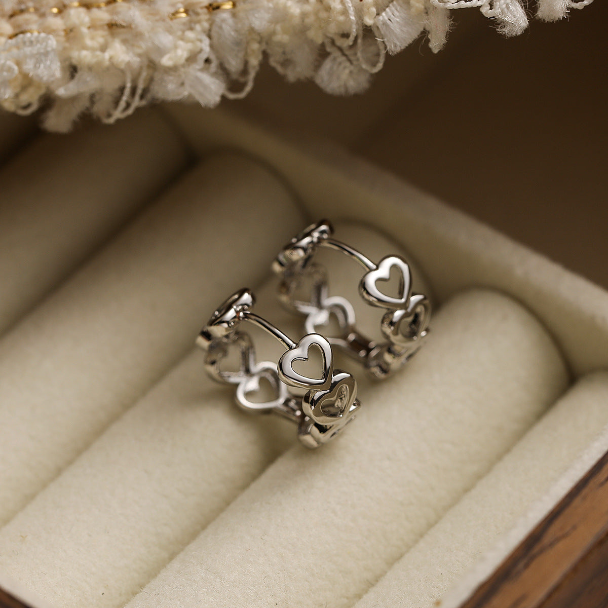 Minimalist Geometric Hollow Heart Hoop Earrings for Women with Copper Base and Plated Finish