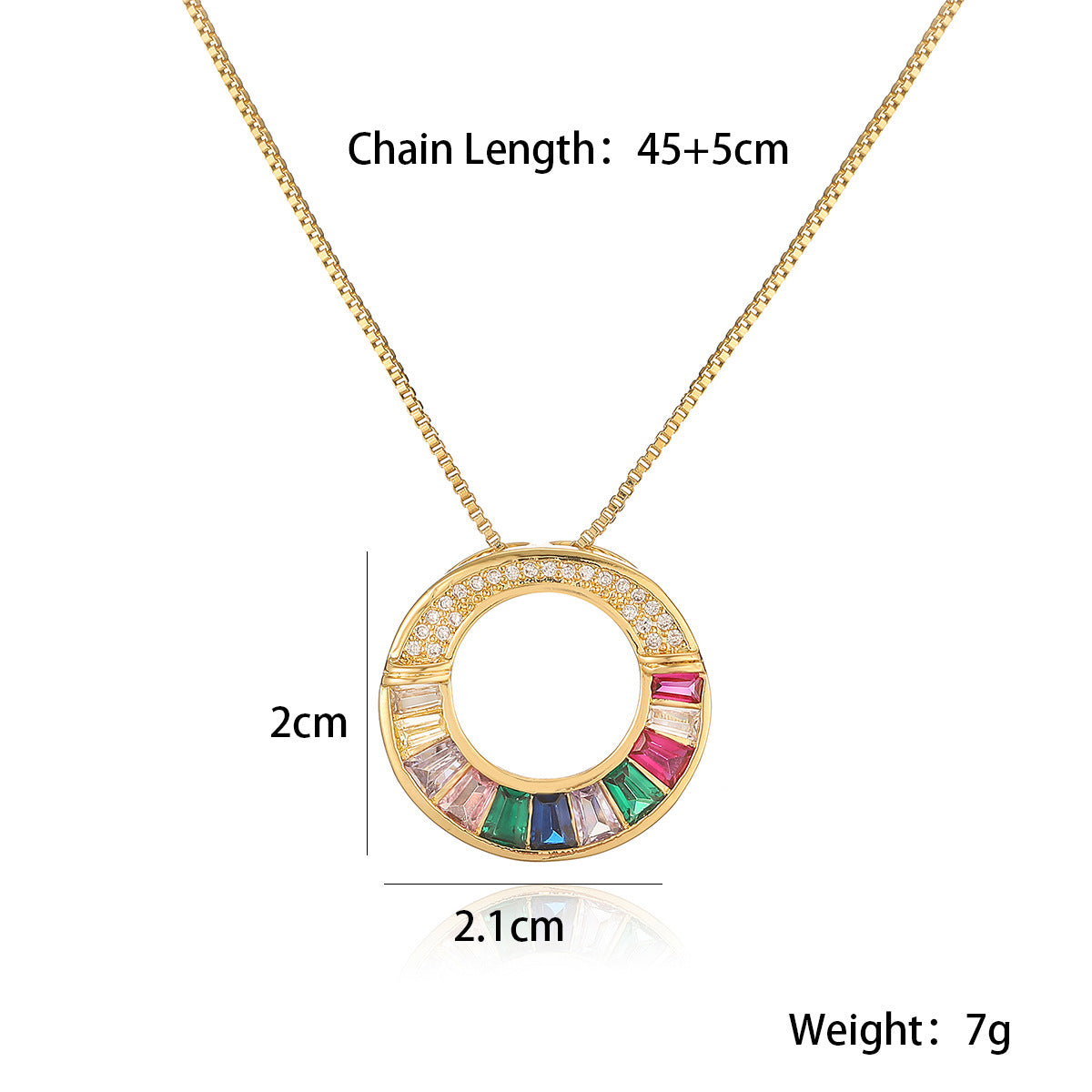 Minimalist Luxe Hollow Circle Pendant Necklace for Women Made of Brass with 18K Gold Plating and Zircon Inlay