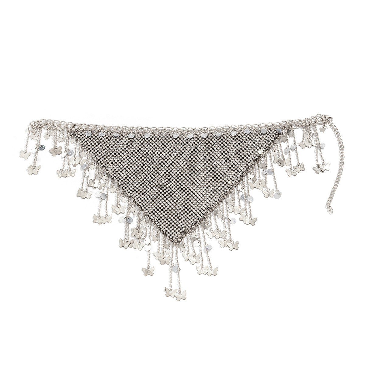 Rustic Style Star-Shaped Alloy Body Chain with Rhinestone Inlay and Tassel Detail for Women