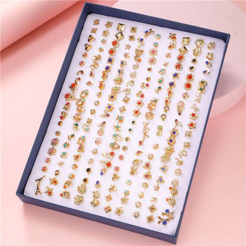 Creative Resin Animal Star Floral Stud Earrings Set for Women