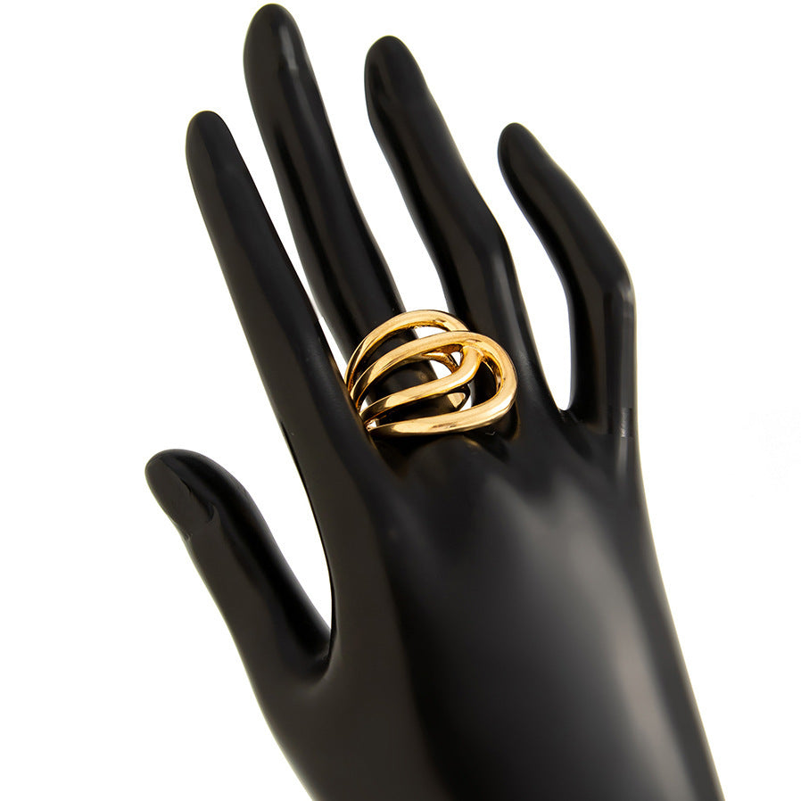 Brazalete de metal geométrico estilo punk con detalle de perla grande para mujer