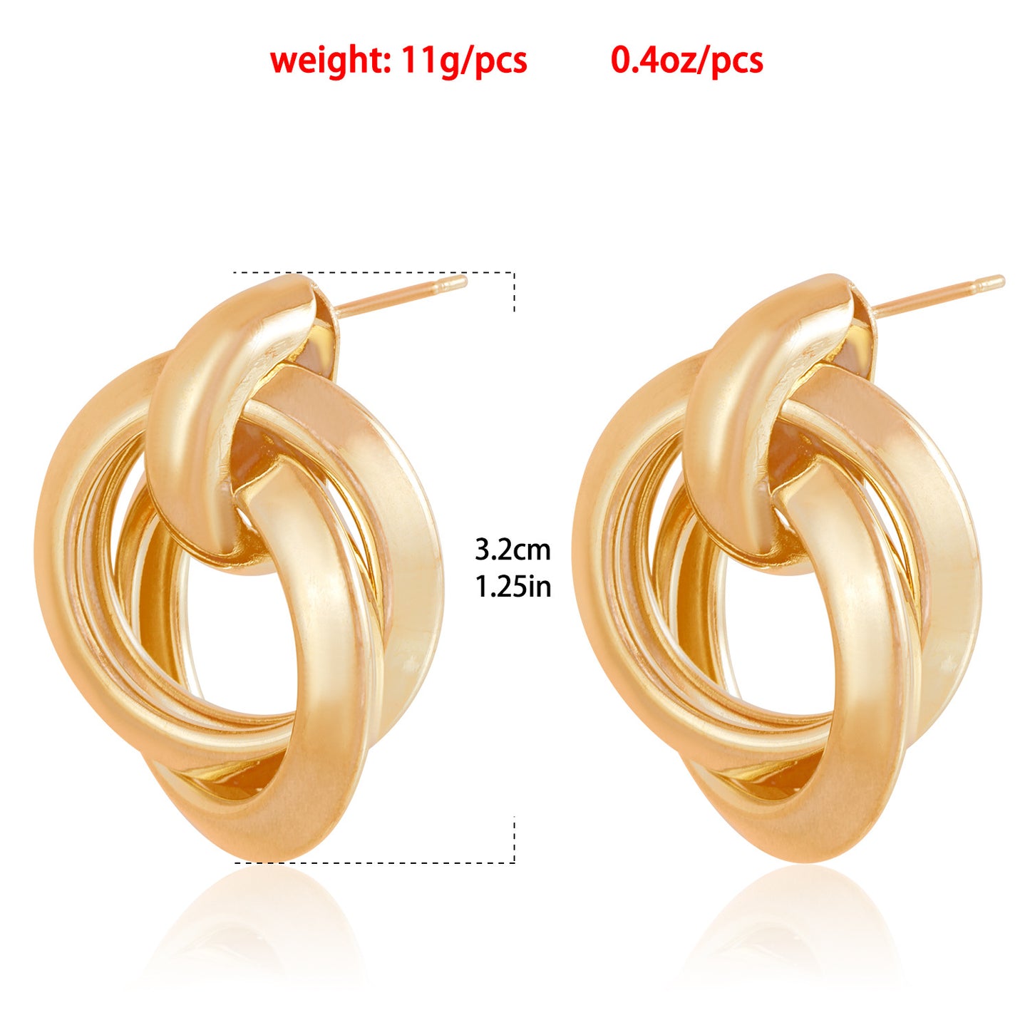 Minimalist Geometric Double Hoop Earrings for Women with Electroplated Metal Finish