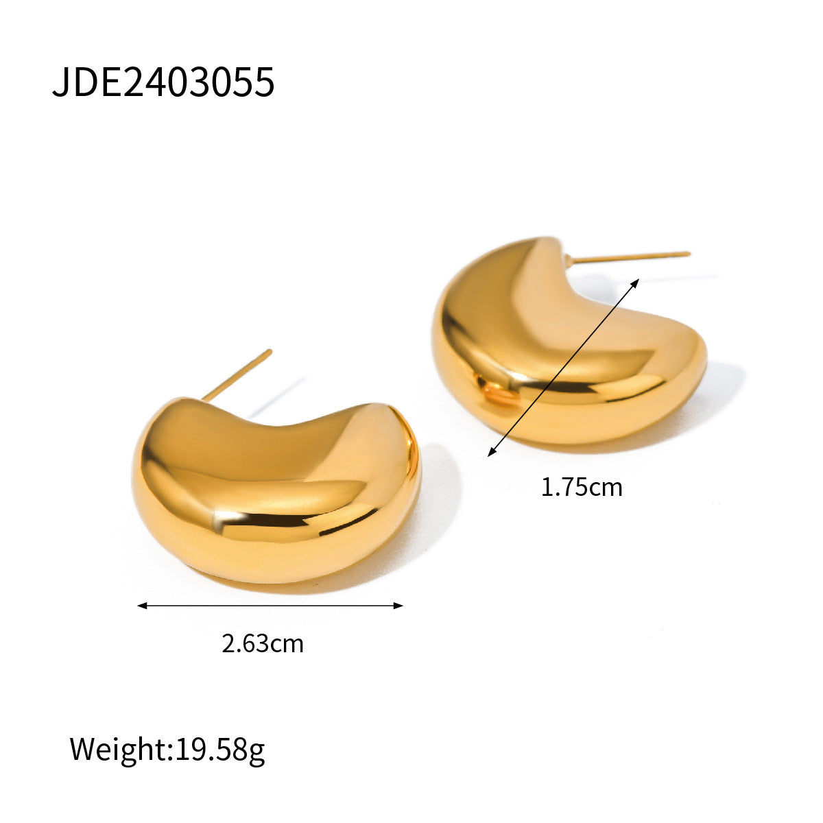 Aretes de clip geométricos de acero inoxidable con acabado chapado para mujer, joyas minimalistas de moda para la oficina